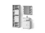 BADMÖBEL-SET Eisak Weiß 3 Teile, mit Hochschrank