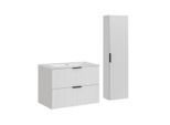 BADMÖBEL 80.2cm Adriel 2er-Set Weiß