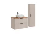BADMÖBEL 80.6cm Adriel 2er-Set Beige
