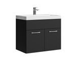 BADMÖBEL-SET Montreal 2 Teile Schwarz Matt - 60 x 35 x 51 cm