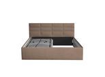POLSTERBETT Athena Sahara 120 x 200 x 40 cm Stauraum ohne hydraulische Funktion Mit hochwertiger Matratze H2 (bis 100 kg) und Lattenrost