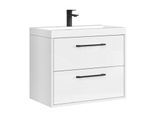 BADMÖBEL-SET Florence 2 Teile Weiß Hochglanz - 60 x 35 x 51 cm