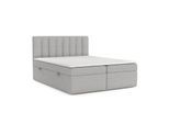 BOXBETT Amaro 180/200 cm Graubeige im Megan Stoff