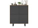 KOMMODE Apollo 4D Eiche wotan Graphit Matt 113/127/35 cm