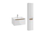 BADMÖBEL 60cm Livia 2er-Set Weiß