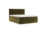 BOXBETT Arivo 140/200 cm Olivgrün im Kronos Stoff