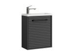GÄSTE-WC-MÖBELSET Etna 2 Teile Schwarz Matt - 40 x 22 x 52 cm