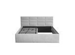 POLSTERBETT Athena Grau 200 x 200 x 40 cm Stauraum ohne hydraulische Funktion Mit hochwertiger Matratze H3 (bis 120 kg) und Lattenrost