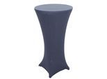STEHTISCH + HUSSE rund Silber, Anthrazit 2er-Set