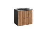 WASCHTISCH 60.2cm Gaia Holz in Eichenoptik und Schwarz