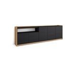 SIDEBOARD, Highboard, Schwarz Eiche, 260/37/80cm