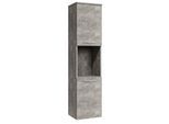 BADEZIMMERSCHRANK Montreal mit 2 Türen Beton Grau - 30 x 30 x 130 cm