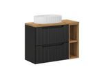 WASCHTISCH 80.4cm Riva Schwarz und Holz