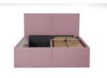 POLSTERBETT Milano Rose 180 x 200 x 40 cm Bettkasten Mit hochwertiger Matratze H2 (bis 100 kg) und Lattenrost