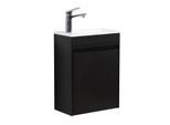 GÄSTE-WC-MÖBELSET Sinta 2 Teile Schwarz Holz - 40 x 22 x 54 cm