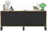 KOMMODE Apollo 3D Eiche wotan Schwarz Matt 168/72/35 cm