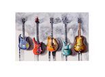ÖLGEMÄLDE GITARREN HANDGEMALT Mehrfarbig