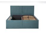 POLSTERBETT Milano Blau 200 x 200 x 32 cm Bettkasten Mit hochwertiger Matratze H3 (bis 120 kg) und Lattenrost