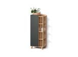 MIDISCHRANK Marano Anthrazit 50 x 128 cm mit Tür und offenen Fächern