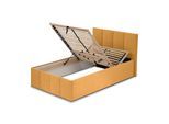 POLSTERBETT Dalas Gold 100 x 200 x 40 cm Bettkasten Mit hochwertiger Matratze H3 (bis 120 kg) und Lattenrost