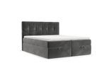 BOXBETT Tivra 180/200 cm Grau im Kronos Stoff