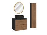 BADMÖBEL 60.2cm Elena 2er-Set Holz und Schwarz