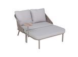 Doppelliege Tagesbett Porto Grau/Naturfarben