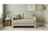 BRUNO Schlafsofa 120cm in Beige | Schmal | stabiles Massivholz & Boxspringkomfort
