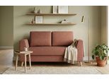 BRUNO Schlafsofa 120cm in Hazelnut Rot Braun | Klassik | stabiles Massivholz & Boxspringkomfort