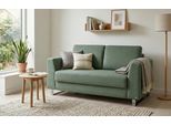 BRUNO Schlafsofa 120cm in Forest Green Grün | Klassik | stabiles Massivholz & Boxspringkomfort