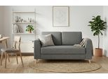 BRUNO Schlafsofa 120cm in Dunkelgrau | Klassik | stabiles Massivholz & Boxspringkomfort