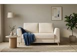BRUNO Schlafsofa 120cm in Creme Ecru Beige | Klassik | stabiles Massivholz & Boxspringkomfort