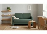 BRUNO Schlafsofa 120cm in Grün | Schmal | stabiles Massivholz & Boxspringkomfort