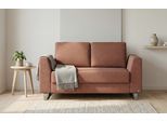 BRUNO Schlafsofa 120cm in Hazelnut Rot Braun | Klassik | stabiles Massivholz & Boxspringkomfort