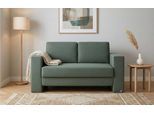BRUNO Schlafsofa 120cm in Grün | Kubus | stabiles Massivholz & Boxspringkomfort