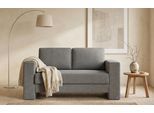 BRUNO Schlafsofa 120cm in Dunkelgrau | Kubus | stabiles Massivholz & Boxspringkomfort