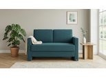 BRUNO Schlafsofa 120cm in Petrol Türkis | Schmal | stabiles Massivholz & Boxspringkomfort
