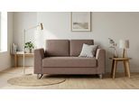 BRUNO Schlafsofa 120cm in Braun | Klassik | stabiles Massivholz & Boxspringkomfort