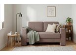 BRUNO Schlafsofa 120cm in Braun | Kubus | stabiles Massivholz & Boxspringkomfort