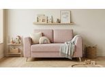 BRUNO Schlafsofa 120cm in Pink Blush Rosa | Klassik | stabiles Massivholz & Boxspringkomfort