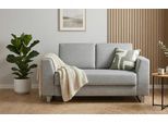 BRUNO Schlafsofa 120cm in Silver Grey Grau | Klassik | stabiles Massivholz & Boxspringkomfort