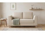 BRUNO Schlafsofa 120cm in Beige | Klassik | stabiles Massivholz & Boxspringkomfort