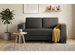 BRUNO Schlafsofa 120cm in Anthrazit | Kubus | stabiles Massivholz & Boxspringkomfort