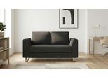 BRUNO Schlafsofa 120cm in Anthrazit | Klassik | stabiles Massivholz & Boxspringkomfort