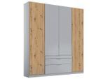 Möbelix , Hellgrau, Eiche Artisan , Holzwerkstoff , 6 Fächer , 3 Schublade(n) Schubladen , 181x229x54 cm , Blauer Engel, Goldenes M, BQ - Bündnis für Qualität, Made in Germany, DIN EN ISO 50001 , umfangreiches Zubehör erhältlich, in verschiedenen Größen erhältlich , Schlafzimmer, Kleiderschränke, Drehtürenschränke