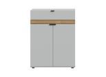 Livetastic , Grau, Eiche dunkel , Holzwerkstoff , Holzoptik , 2 Fächer , 1 Schublade(n) Schubladen , 75x98x37 cm , FSC MIX , stehend , Garderobe, Schuhaufbewahrung, Schuhschränke