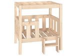 VidaXL erhöhtes Hundebett aus Kiefernholz naturfarben 43 cm, 70 cm, 43 cm