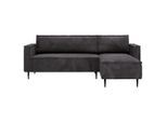Livetastic , Graphitfarben , Textil , Füllung: Schaumstoff , L-Form, einmalig seitenverkehrt montierbar , 223x151 cm , Made in EU , Wohnzimmer, Sofas & Couches, Wohnlandschaften, Ecksofas