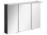 Spiegelschrank B.Perfekt mit LED 3-türig Dunkelbraun