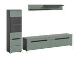 Wohnwand Canu Basalt grau/Smoke Green